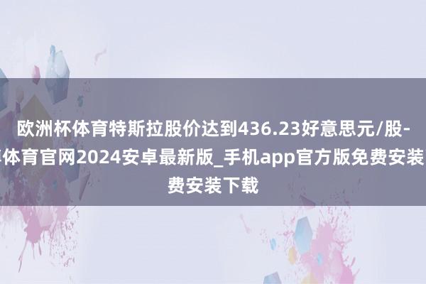 欧洲杯体育特斯拉股价达到436.23好意思元/股-世博体育官网2024安卓最新版_手机app官方版免费安装下载