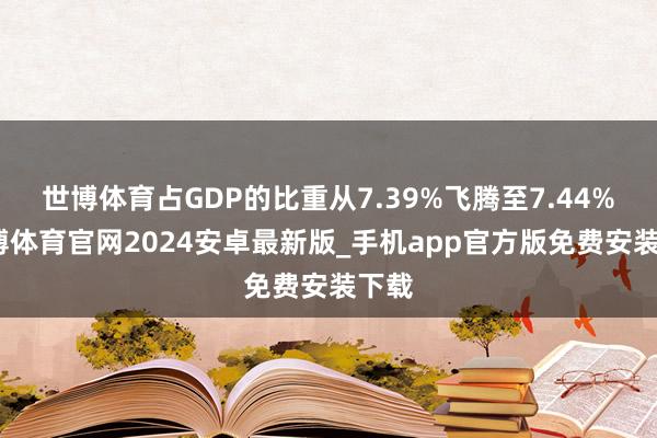 世博体育占GDP的比重从7.39%飞腾至7.44%-世博体育官网2024安卓最新版_手机app官方版免费安装下载