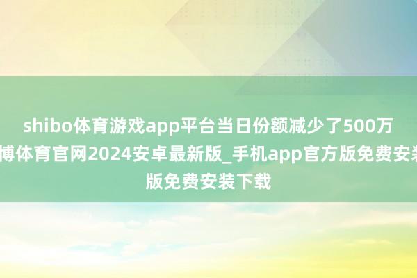 shibo体育游戏app平台当日份额减少了500万份-世博体育官网2024安卓最新版_手机app官方版免费安装下载