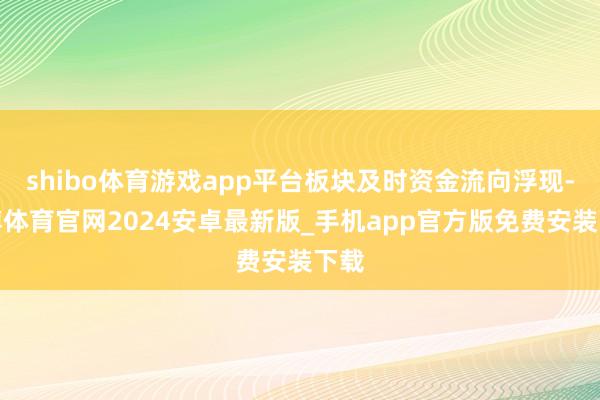 shibo体育游戏app平台板块及时资金流向浮现-世博体育官网2024安卓最新版_手机app官方版免费安装下载