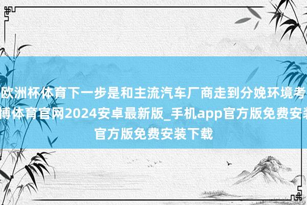 欧洲杯体育下一步是和主流汽车厂商走到分娩环境考证-世博体育官网2024安卓最新版_手机app官方版免费安装下载