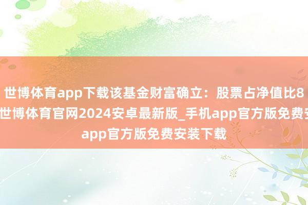 世博体育app下载该基金财富确立：股票占净值比81.58%-世博体育官网2024安卓最新版_手机app官方版免费安装下载
