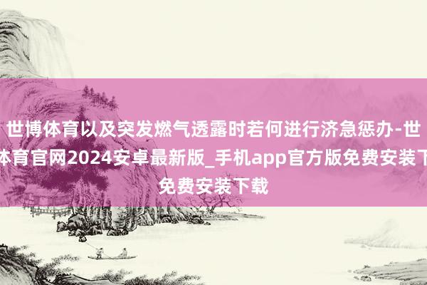 世博体育以及突发燃气透露时若何进行济急惩办-世博体育官网2024安卓最新版_手机app官方版免费安装下载
