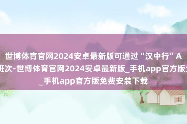 世博体育官网2024安卓最新版可通过“汉中行”APP查询及时班次-世博体育官网2024安卓最新版_手机app官方版免费安装下载