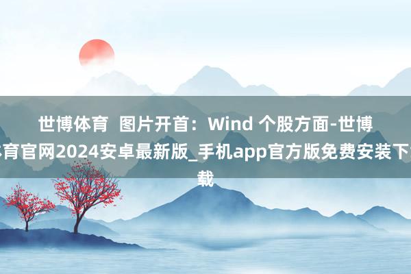 世博体育  　　图片开首：Wind 　　个股方面-世博体育官网2024安卓最新版_手机app官方版免费安装下载