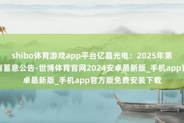 shibo体育游戏app平台亿晶光电：2025年第一次临时激动大会有蓄意公告-世博体育官网2024安卓最新版_手机app官方版免费安装下载