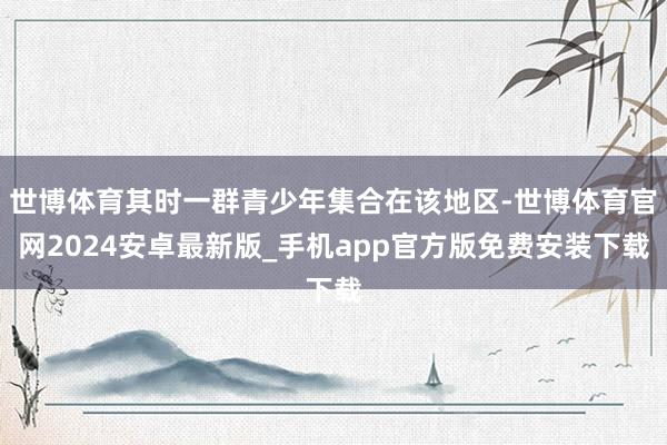 世博体育其时一群青少年集合在该地区-世博体育官网2024安卓最新版_手机app官方版免费安装下载