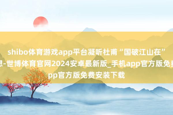 shibo体育游戏app平台凝听杜甫“国破江山在”的家国忧想-世博体育官网2024安卓最新版_手机app官方版免费安装下载