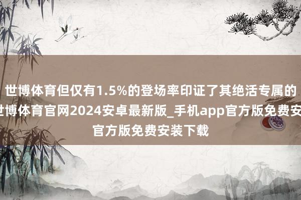 世博体育但仅有1.5%的登场率印证了其绝活专属的定位-世博体育官网2024安卓最新版_手机app官方版免费安装下载
