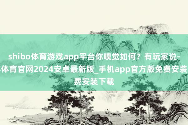 shibo体育游戏app平台你嗅觉如何？有玩家说-世博体育官网2024安卓最新版_手机app官方版免费安装下载