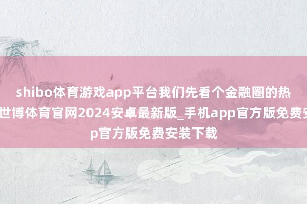 shibo体育游戏app平台我们先看个金融圈的热辣八卦-世博体育官网2024安卓最新版_手机app官方版免费安装下载