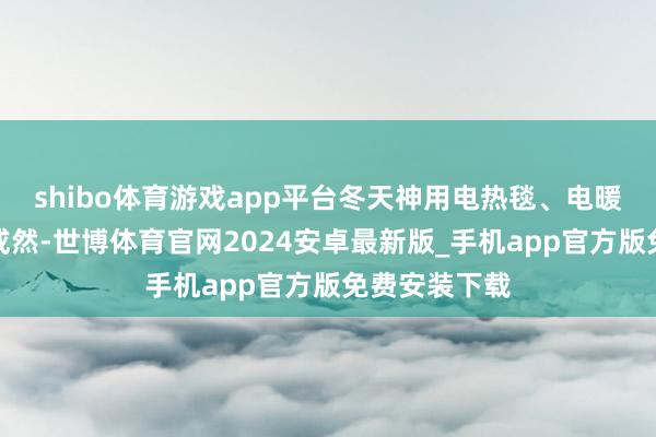 shibo体育游戏app平台冬天神用电热毯、电暖炉等取暖竖或然-世博体育官网2024安卓最新版_手机app官方版免费安装下载