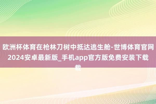 欧洲杯体育在枪林刀树中抵达逃生舱-世博体育官网2024安卓最新版_手机app官方版免费安装下载