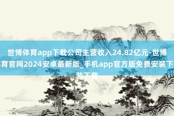 世博体育app下载公司主营收入24.82亿元-世博体育官网2024安卓最新版_手机app官方版免费安装下载