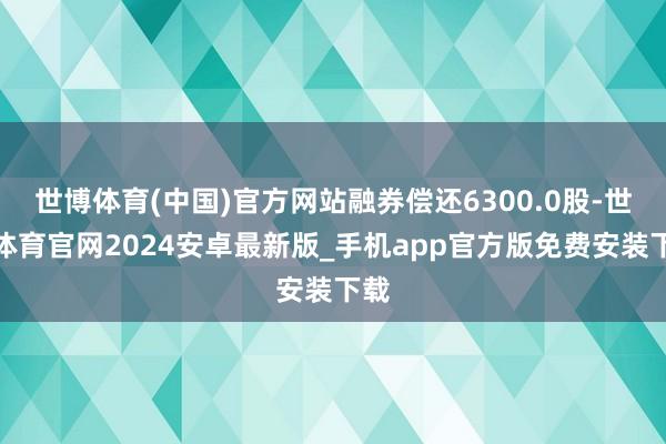 世博体育(中国)官方网站融券偿还6300.0股-世博体育官网2024安卓最新版_手机app官方版免费安装下载